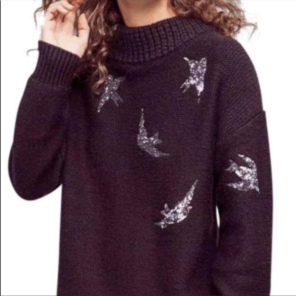Tracy Reese Sequin Bird Flight Sweater